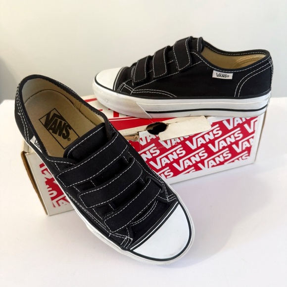 Vans Shoes - VANS PRISON ISSUE 23 BLACK CANVAS VELCRO 3 STRAP CLOSURE SNEAKERS